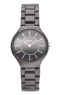 Rado True Thinline 31.5mm Quartz Black Dial Ceramic Ladies Watch R27742162