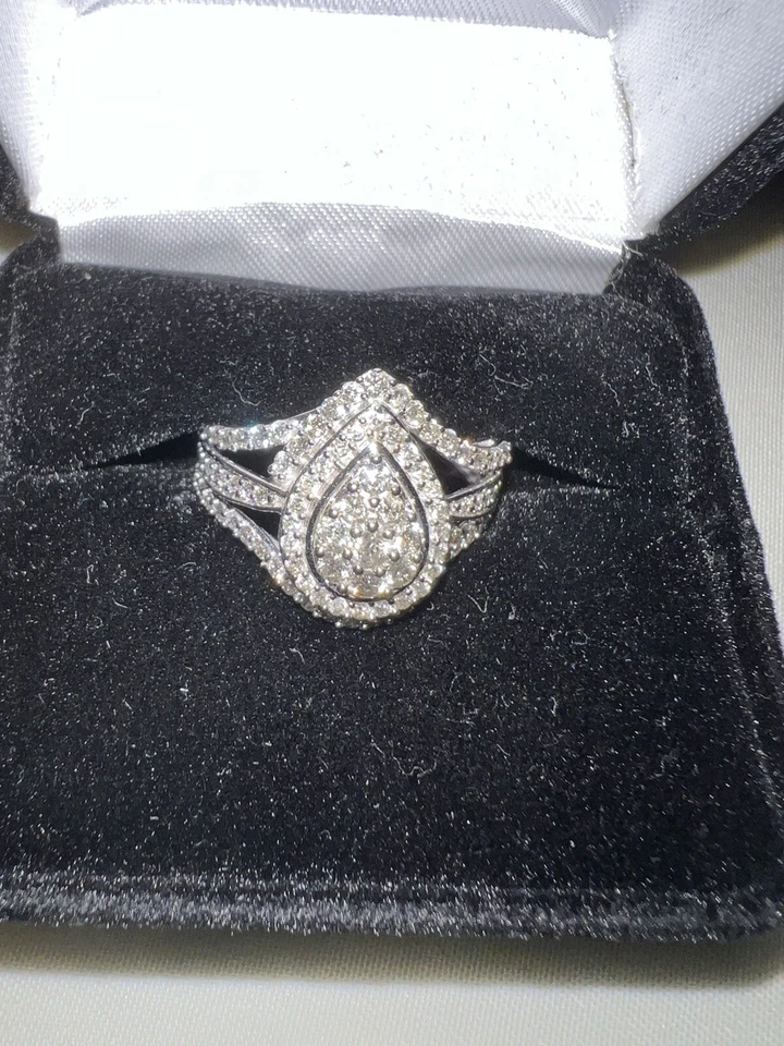 Anillo de oro blanco de 10k al por menor para 1600 400 descuento instantáneo Foto 3 de 4