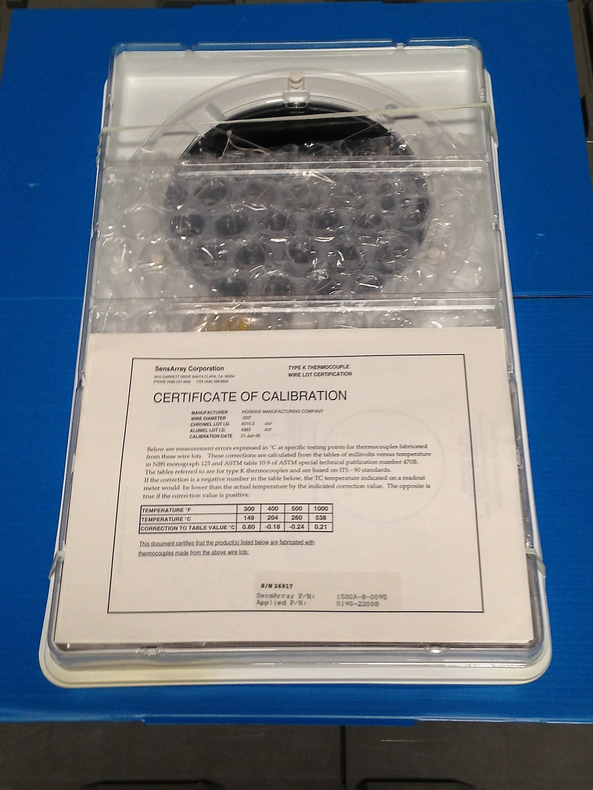 SensArray Process Probe P/N 1530A-8-0095 Applied Materials Part # 0190-22008