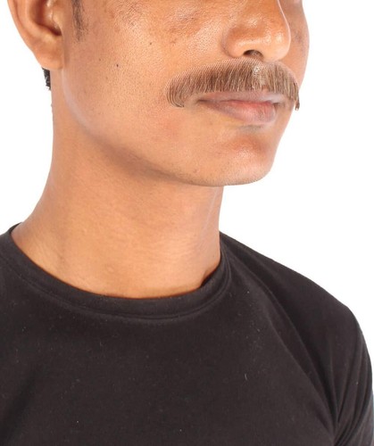 HPO Men's Human Hair Mustache Cosplay Facial Hair M-1247 - Picture 20 of 20