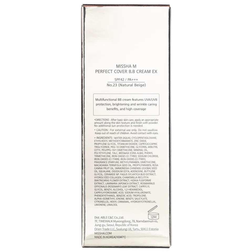 Missha M Perfect Cover BB Cream Farbton Natural Beige Nr. 23, 20 ml - Bild 2 von 4