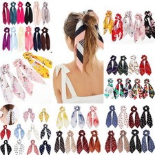 Elastic Ponytail Scarf Bow Elastic Hair Rope Tie Scrunchies Ribbon Hairtie Band  