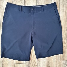 Men's Flat Front PGA Tour Navy Blue Golf Short with Active Waistband