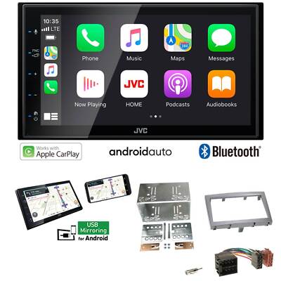 JVC Autoradio Apple CarPlay Android Auto für Porsche 911 2004-2008 vulkangrau