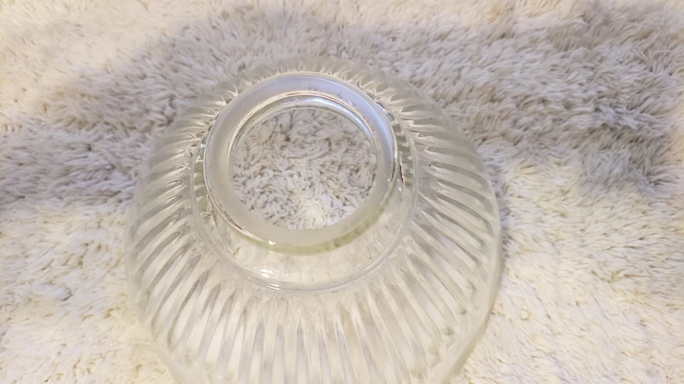 CUBIERTA/SOMBRA DE VIDRIO TRANSPARENTE VIDRIO ACANALADO ESMERILADO BORDE FLORAL 2" AJUSTE ENVÍO GRATUITO Foto 3 de 4