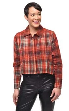 Tulip Clothing Cecilia Cropped Flannel Womens Top in Johnstone