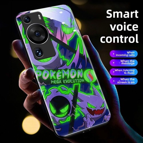 Cartoon Induction LED Light up Glass Phone Case for iPhone 16 15 14 13 12 11 Pro - Picture 6 of 18