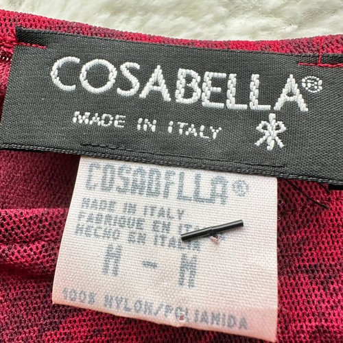 VTG Cosabella Made in Italy Bodysuit Red Snakeskin Print Lined Medium Top Mesh - Picture 3 of 9
