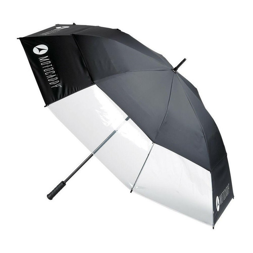 Motocaddy Clearview Double Canopy Golf Umbrella Black Clear Panel