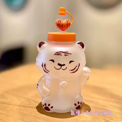 Starbucks 2022 China Year Of The Tiger Wealth Cute Tiger 24oz Glass Cup/orange
