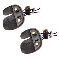 2 Pack Leather Archery Finger Tabs Archery Finger Guard for Shooting Practice...