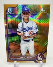 Samuel Munoz 2022 Bowman Chrome Prospects #BCP161 1st Bowman Gold Refractor /50