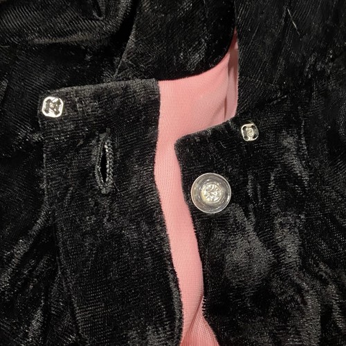 Vintage 60s MOD Black Quilted Velvet Pink Lined Dressing Gown Robe Womens Size M - Picture 10 of 22