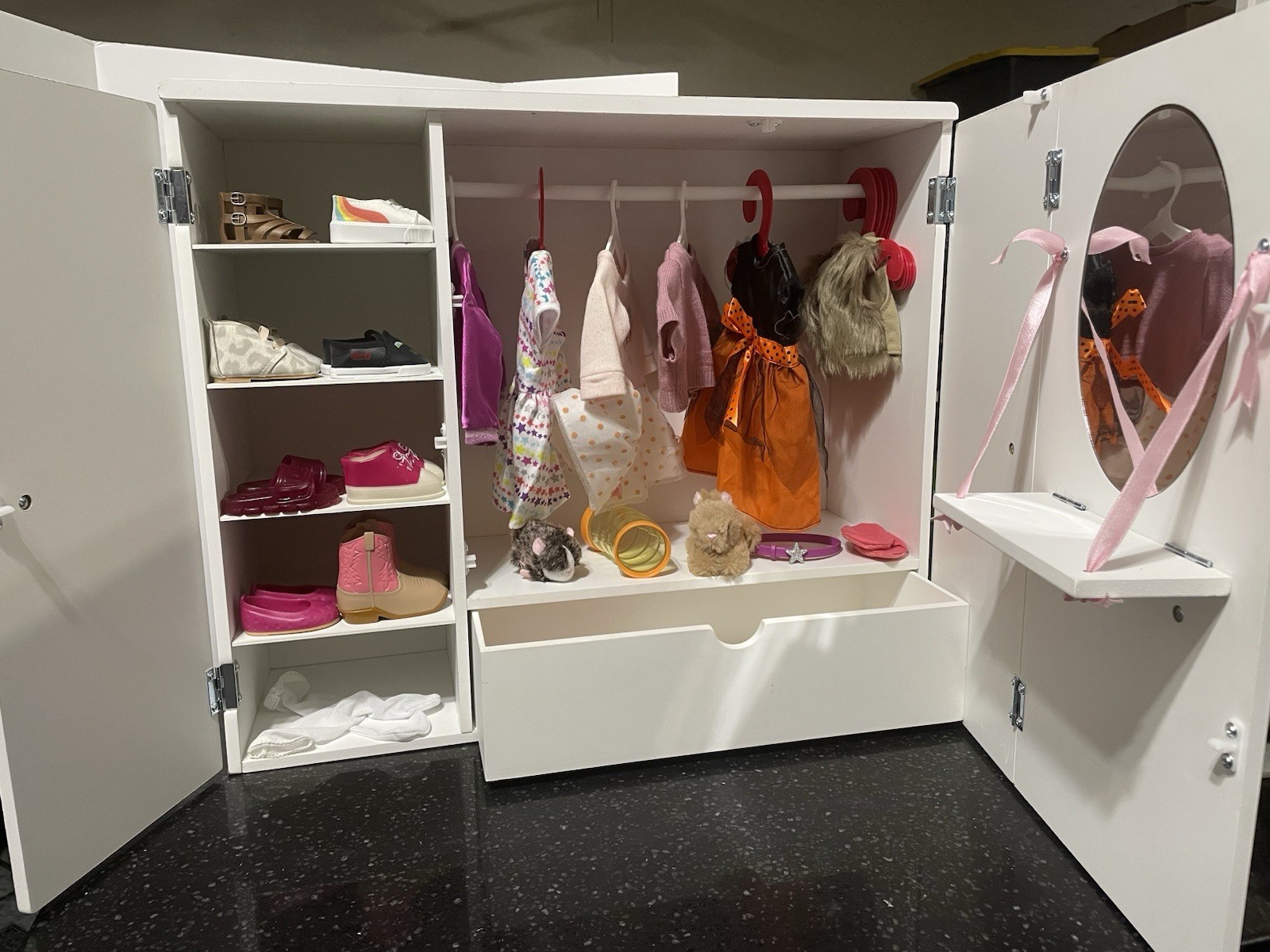 Our Generation Wooden Wardrobe Closet Vanity for 18" America