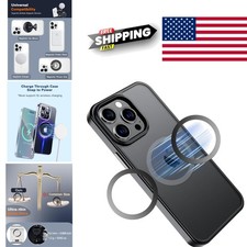 Ultra Thin Metal Rings for Phones Compatible with Magnetic Stickers Glossy Black