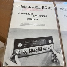 McIntosh Sintonizzatore Preamplificatore MX110 Sistema Panloc Manuale Installazione 