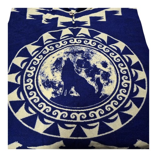 Erwachsene Unisex Poncho Bild vom Wolf heult auf dem Mond sehr große Größe 2XL+ - Bild 4 von 18