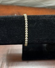 10K Yellow Gold Diamond Tennis Bracelet 7.5” 1 Total Carat Weight 5.8g