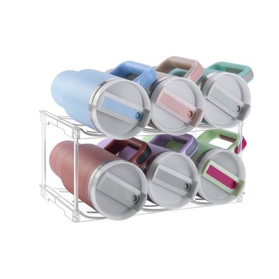 Larger Water Bottle Organizer Holder for Cabinet, Stackable Water Bottle Rack...