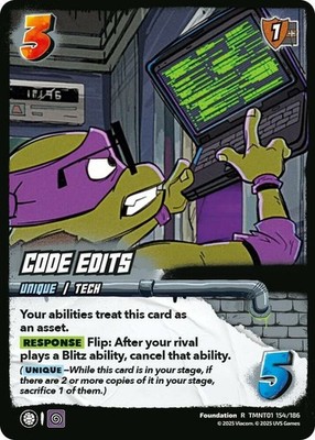 1X-Code Edits - Foil-TMNT01-Teenage Mutant Ninja Turtles-Universus