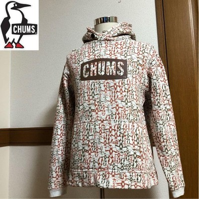 Chums Big Logo Pullover Parka Fleece Lined All Over Pattern M Size Rare Outdoor