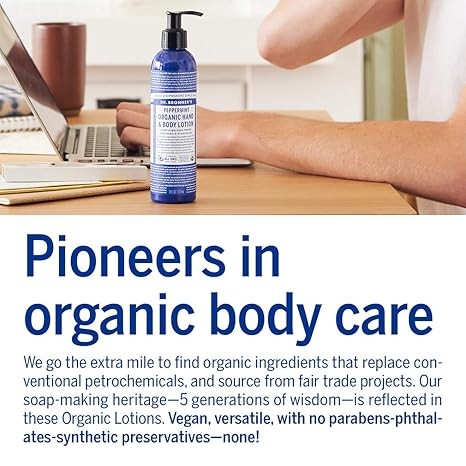 Soothing & Nourishing Peppermint Organic Hand & Body Lotion (8oz) - Picture 5 of 6