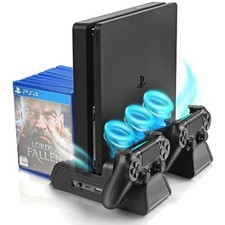 PS4 Vertical Stand with Cooling Fan and Controller Charger