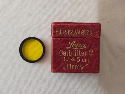 Original Leica Elmar E19 Yellow (Y #2) Filter E. Leitz Wetzlar Black 19mm