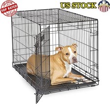 Enhanced Single Door Dog Crate Leak-Proof Pan Divider Panel Easy Assembly New
