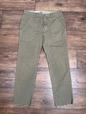 ANTHROPOLOGIE Pilcro Pants 28 YAYA Mid Rise Crop Flare Green Utility Boho