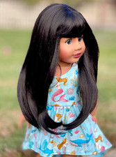 Tiffany JLY #4 Ersatzperücke in Schwarz Größe 11-12" für American Girl 18" Puppen