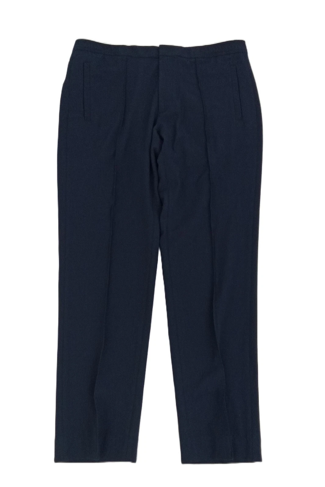 Autograph Men's Trousers Navy Slim Elastic Waist Pintuck Pleat Lightweight New