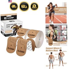 Kinesiology Tape, 40 Count Precut Strips 2 Rolls, Cotton Elastic Athletic Ta...