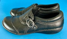 CLARKA COLLECTION ASHLAND INDIGO WOMEN'S BLACK LEATHER LOAFER SIZE 6M