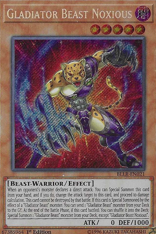 Gladiator Beast Noxious BLLR-EN021 Secret Rare Yu-Gi-Oh 1st Edition - NM