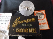 Moulinet De Pêche Vintage Bronson Mercury 2550 USA Poignées Blanches
