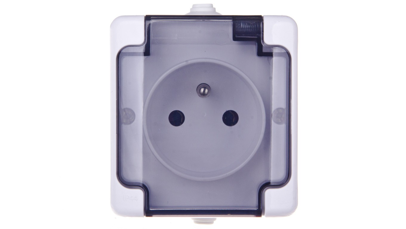 Airtight Single Z/u Socket IP54 with Flap BRYZA 181432