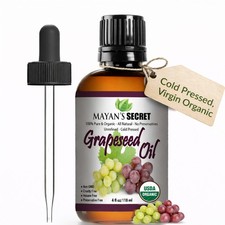 Organic Grapeseed Oil 4oz 100 Pure Cold Pressed Hair Skin Face Body