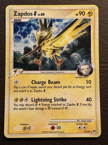 Zapdos G LV.60 12/99 Platinum Arceus SP Holo Rare Pokemon Card LP