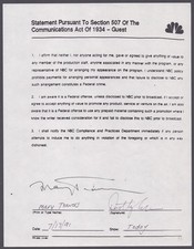 PETER, PAUL & MARY (MARY TRAVERS) - DOCUMENT SIGNED 07/17/1991