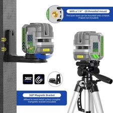 Professional Laser Level Rechargeable, Huepar Pro Self Leveling Green Cross Line