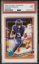 2023 PANINI CLEARLY DONRUSS ORANGE #70 JORDAN ADDISON 10/75 PSA 9