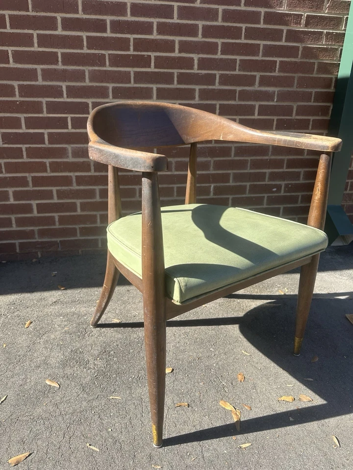 Biking  Chair Co Walnut Mid-Century Modern Arm Chair Retro As Is - Image 2 of 4