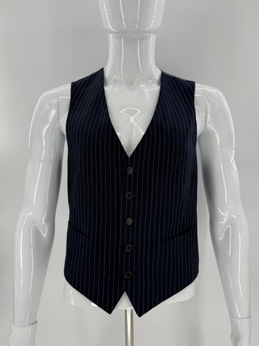 BARTORELLI NAPOLI 3 Piece Suit Pin Striped Blue Men’s 46 Wool Cashmere  - Picture 15 of 21