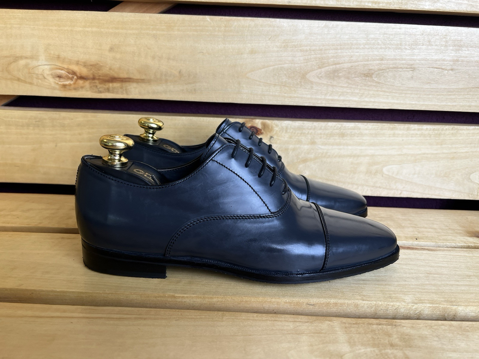 SAOLA Zilli Premium scarpe da uomo in pelle grigia con alberi per scarpe taglia UK 5.5 US 6.5 EU 39.5