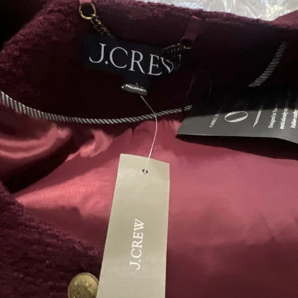 J Crew Bridgette lady jacket in tweed Size 4 Color Wilshire red - Image 3 of 4
