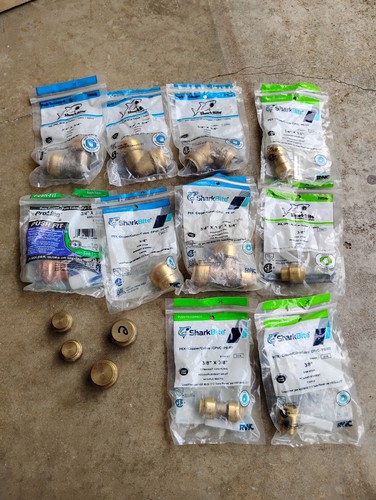 Mixed Lot Of SharkBite 3/8" & 3/4" Connectors. See Pictures