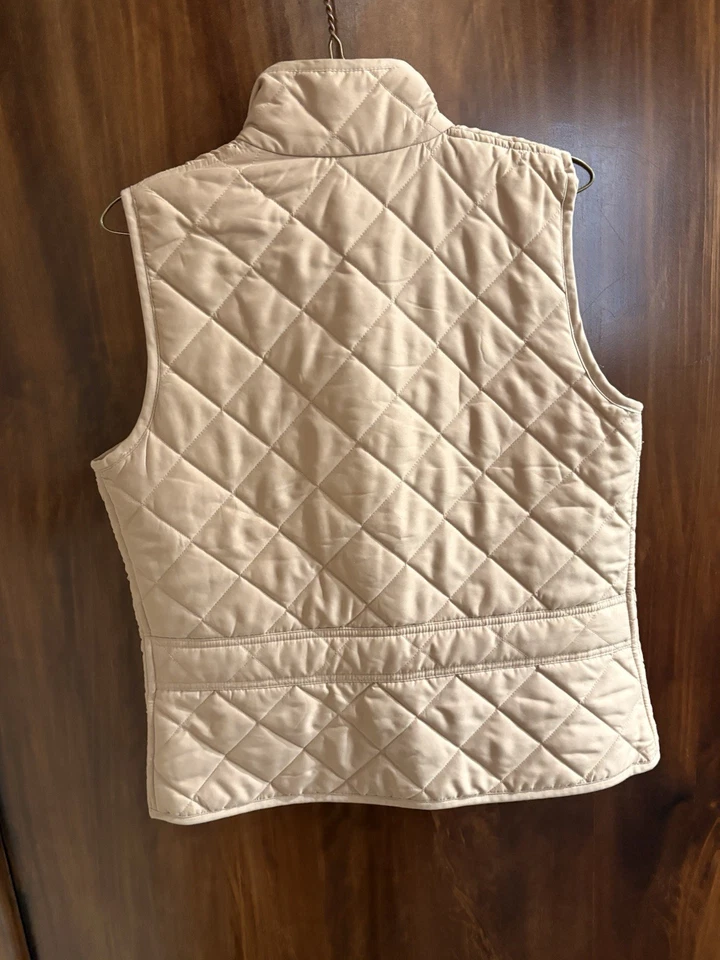 Chaps Vest Women’s Quilted  Zip Up Tan Size Small Pockets - Image 2 of 4