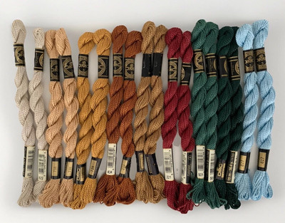DMC 3 Pearl Cotton Floss 18 Skein Lot Fall Hues Embroidery Needlepoint X Stitch