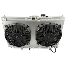 Fit Honda Accord 90-93 Prelude 92-96 L4 2rows At Aluminum Radiator Fan Shroud